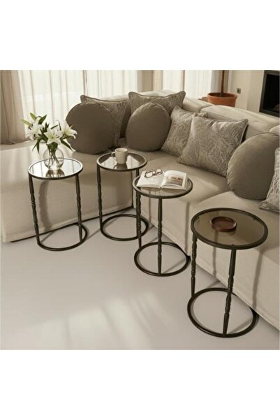 Telal Brown Copper Serving Table Set (Service for 4)