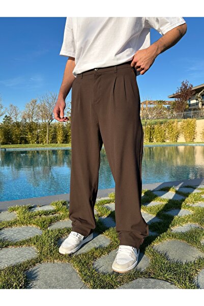 DIRECTIVE JEANS Βασικό Υπερμεγέθες Παντελόνι από Ύφασμα σε Φαρδιά Γραμμή ΜΑΥΡ...