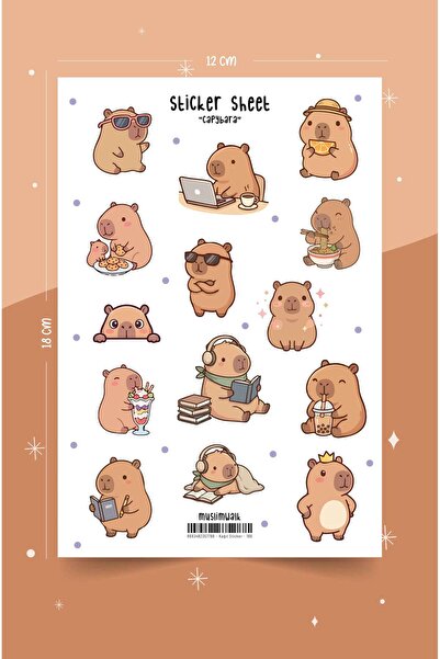 MuslimWalk Capy – Kapibara Sticker Seti #186