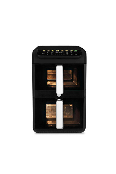 OferteTop Airfryer Cu Două Coșuri Și Fereastră Vizibilă (10 L)