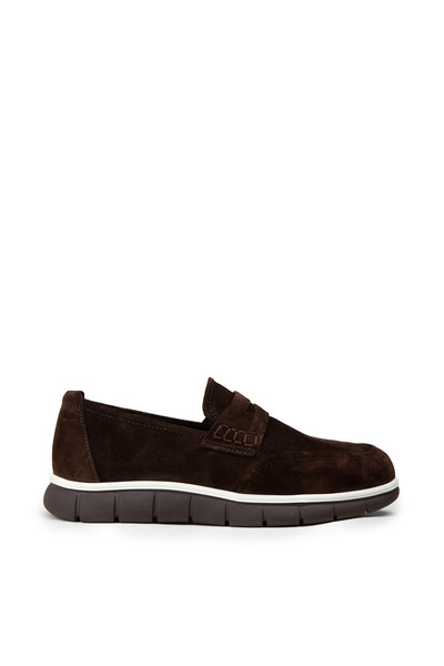 Deery Men's Genuine Suede Brown Loafer Shoes