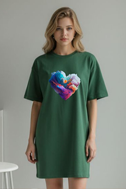 Pink Sky Γυναικείο μπλουζάκι με κοντό μανίκι και λαιμόκοψη, μεγάλο μέγεθος, ν...