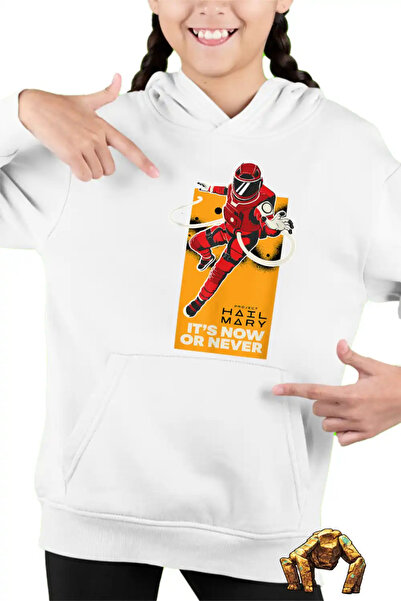 OEM Παιδικό Κοριτσίστικο Φούτερ με Κουκούλα Project Hail Mary Now or Never As...