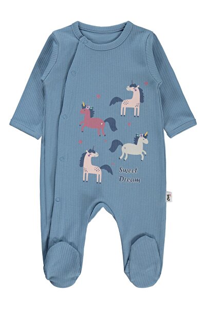 Civil Baby Ολόσωμη φόρμα με στάμπα Unicorn για 1-9 μήνες - Μπλε