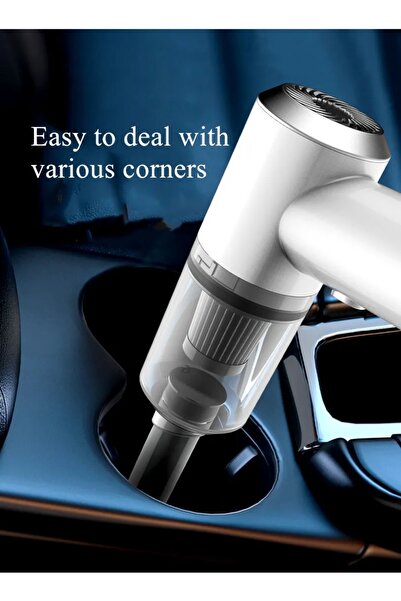 LUXWISE Mini Aspirator Portabil Auto/Casa, Fara Fir, Reincarcabil, 25 min Aut...