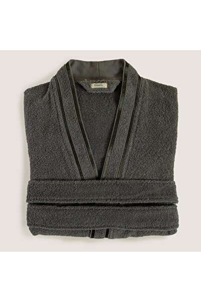 Chakra Κομψό μπουρνούζι ανδρικό/γυναικείο από 100% βαμβάκι, ανθρακί