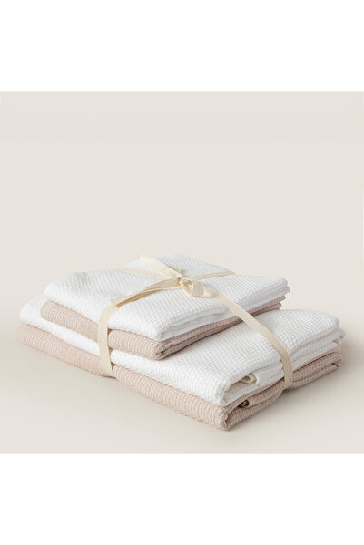 Chakra Sobeska 100% Βαμβακερό Οικογενειακό Σετ Λευκό/Μπεζ