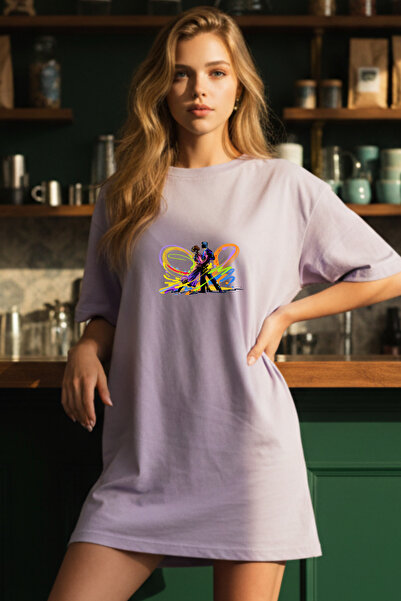 Pink Sky Γυναικείο μπλουζάκι με κοντό μανίκι και λαιμόκοψη, μεγάλο μέγεθος, ν...