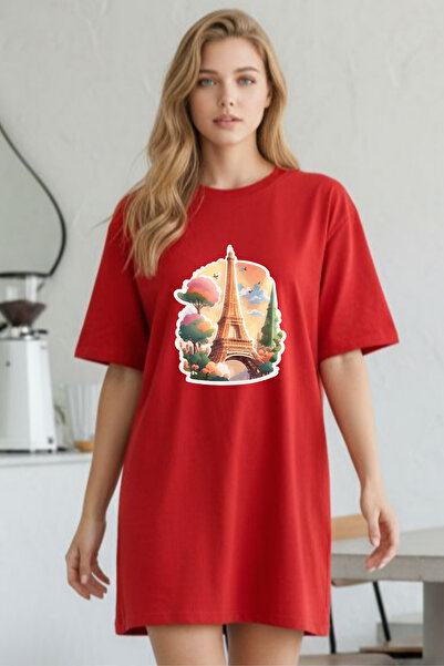 Pink Sky Γυναικείο μπλουζάκι με κοντό μανίκι και λαιμόκοψη, μεγάλο μέγεθος, ν...