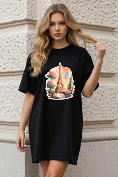 Pink Sky Γυναικείο μπλουζάκι με κοντό μανίκι και λαιμόκοψη, μεγάλο μέγεθος, ν...