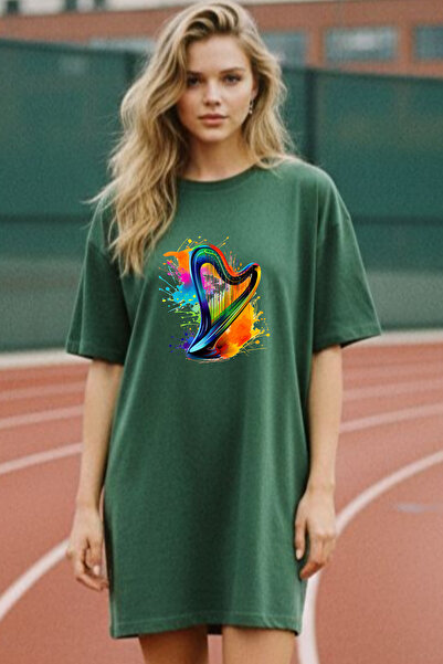 Pink Sky Γυναικείο μπλουζάκι με κοντό μανίκι και λαιμόκοψη, μεγάλο μέγεθος, ν...