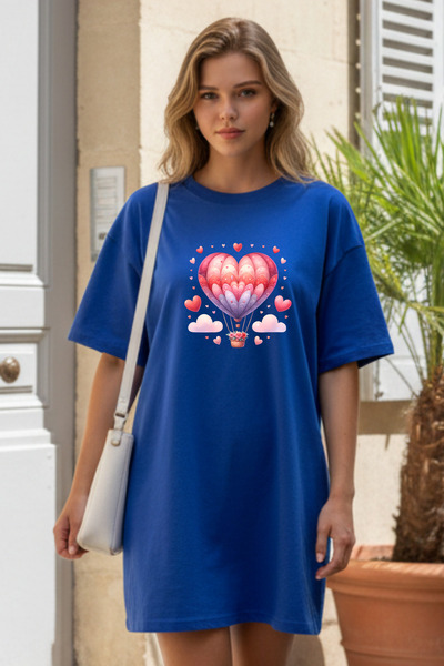 Pink Sky Plus Size Women Short Sleeve Crew Neck T-Shirt Dress Nightgown Comfy...