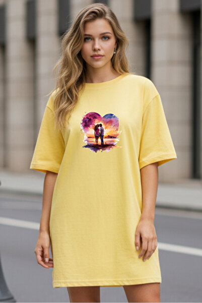 Pink Sky Γυναικείο μπλουζάκι με κοντό μανίκι και λαιμόκοψη, μεγάλο μέγεθος, ν...