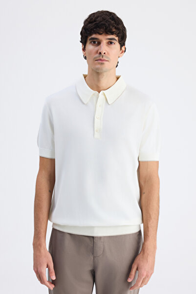 D'S Damat Ds Damat Regular Fit Ecru Plain Knit Sweater