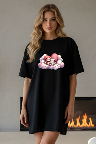 Pink Sky Γυναικείο μπλουζάκι με κοντό μανίκι και λαιμόκοψη, μεγάλο μέγεθος, ν...