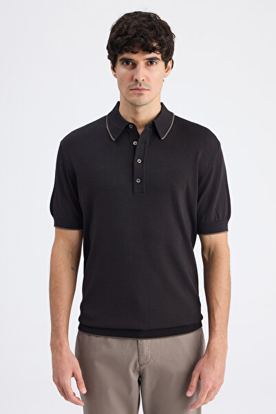 D'S Damat Ds Damat Regular Fit Brown Plain Knit Sweater