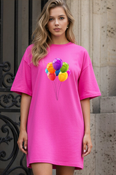 Pink Sky Γυναικείο μπλουζάκι με κοντό μανίκι και λαιμόκοψη, μεγάλο μέγεθος, ν...