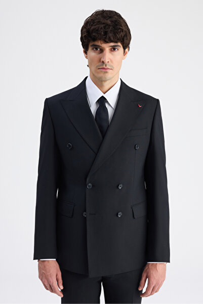 D'S Damat Ds Groom Regular Fit Black Plain Suit