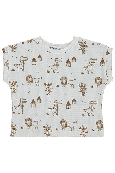 Civil Boys Μπλουζάκι με στάμπα ζώων για παιδιά 2-5 ετών - Καφέ