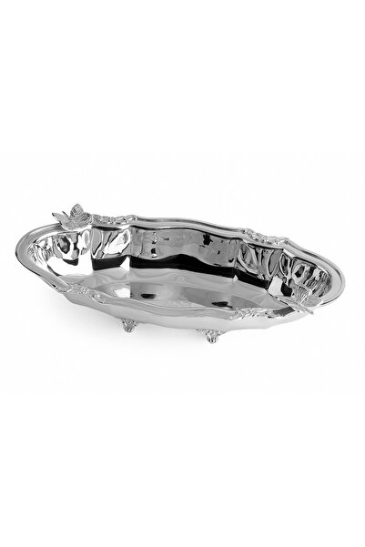 Lucky Art Decorative Stainless Steel Ellipse Plate 36 cm