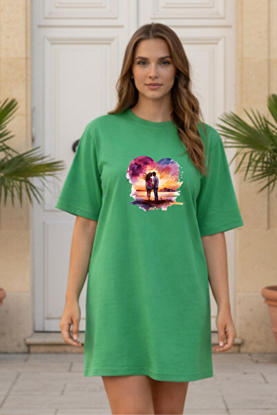 Pink Sky Γυναικείο μπλουζάκι με κοντό μανίκι και λαιμόκοψη, μεγάλο μέγεθος, ν...