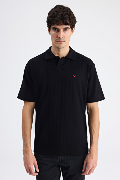 D'S Damat Ds Damat Μαύρο Απλό T-Shirt σε Κανονική Γραμμή