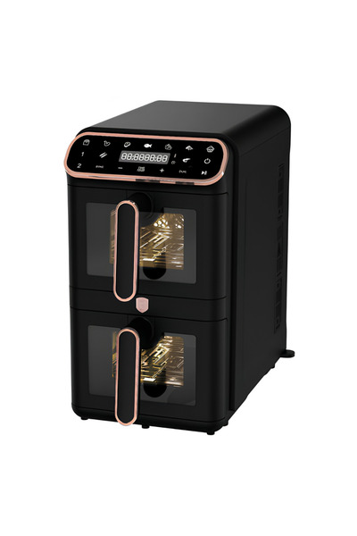 OferteTop Airfryer Cu Două Coșuri Și Fereastră Vizibilă (11 L)