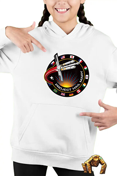 OEM Παιδικό Κοριτσίστικο Φούτερ με Κουκούλα με Σήμα Αποστολής Διαστημοπλοίου ...