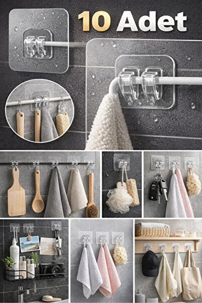 Northern Star 10 Adet Yapışkanlı Banyo Düzenleyici Askı Yapışkanlı Askı