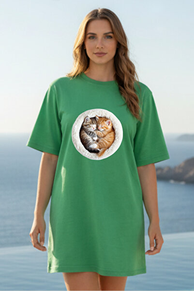 Pink Sky Γυναικείο μπλουζάκι με κοντό μανίκι και λαιμόκοψη, μεγάλο μέγεθος, ν...