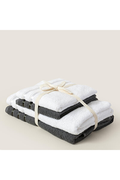 Chakra Κομψό οικογενειακό σετ από 100% βαμβάκι Λευκό/Ανθρακί