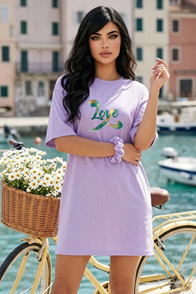 Pink Sky Γυναικείο μπλουζάκι με κοντό μανίκι και λαιμόκοψη, μεγάλο μέγεθος, ν...