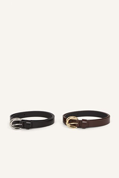 DeFacto Γυναικεία ζώνη με οβάλ αγκράφα από συνθετικό δέρμα H5087AXNS