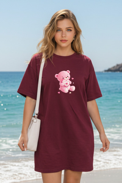 Pink Sky Γυναικείο μπλουζάκι με κοντό μανίκι και λαιμόκοψη, μεγάλο μέγεθος, ν...