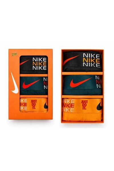 OEM Σετ 3 ζευγαριών ανδρικών μποξεράκια Nike  "Just Do It " - ζωηρά χρώματα, ...