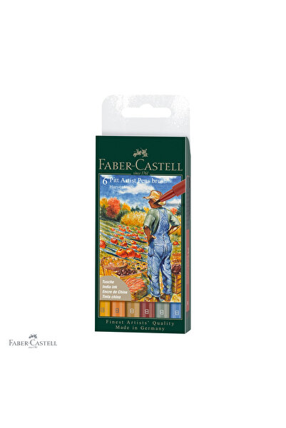 Faber Castell Set de 6 markere tip pensulă Pitt Artist Pen Faber-Castell, cul...