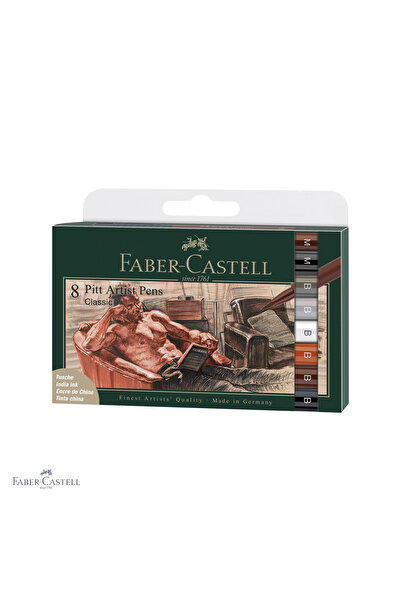 Faber Castell Set de 8 markere tip pensulă Pitt Artist Pen de la Faber-Castel...