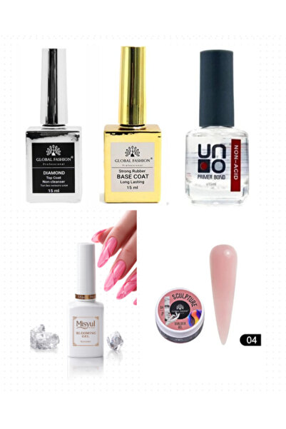 Fontenay Kalıcı Oje Set 2 ( Top + Base Coat 15ml+ Primer 12ml) + Blooming Jel...
