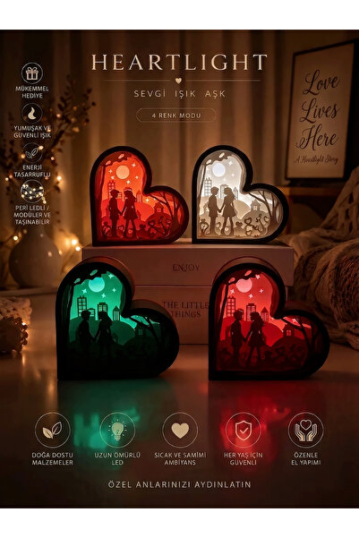 Arvina Atelier Arvina Heartlight Romantik 3D Kalp Lamba | Sevgililere Özel Iş...