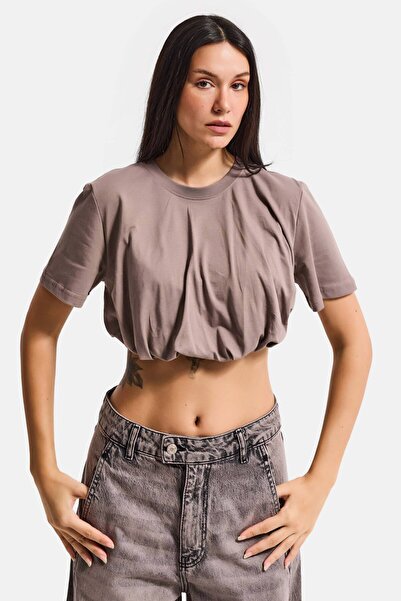 it's basic Γυναικείο T-Shirt σε ανοιχτό ανθρακί χρώμα, μεγέθη s6-16, Crop Bal...