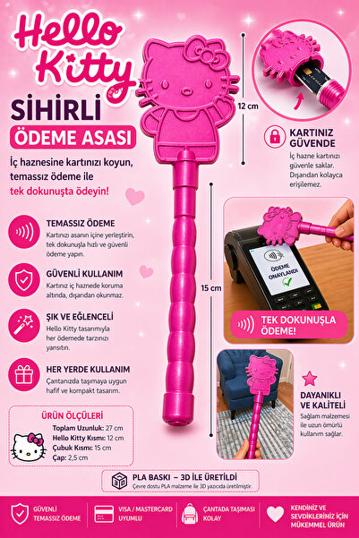 FigurBende Hello Kitty Sihirli Ödeme Asası – Kart Gizlemeli Temassız Ödeme Ap...