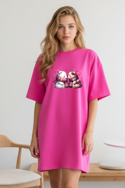 Pink Sky Γυναικείο μπλουζάκι με κοντό μανίκι και λαιμόκοψη, μεγάλο μέγεθος, ν...