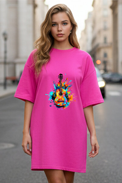 Pink Sky Γυναικείο μπλουζάκι με κοντό μανίκι και λαιμόκοψη, μεγάλο μέγεθος, ν...