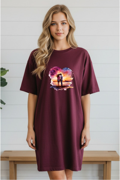 Pink Sky Γυναικείο μπλουζάκι με κοντό μανίκι και λαιμόκοψη, μεγάλο μέγεθος, ν...