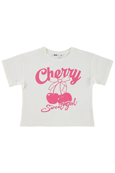 Civil Girls Μπλουζάκι με στάμπα Cheryy για παιδιά 2-5 ετών - Εκρού