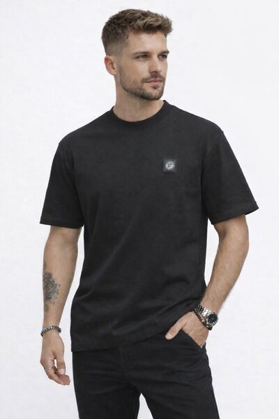 HZR wear Tricou de bază pentru bărbați, croială normală, decolteu tip crew, l...