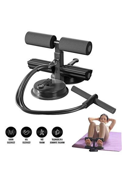 SUNUP SN-29962 Vantuzlu Mekik Çekme Spor Aleti Karın Egzersizi Evde Spor Egze...