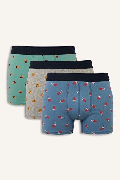 DeFacto طقم من 3 قطع بنمط فواكه عادي H3565AX26SP