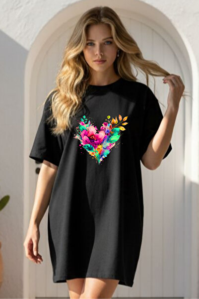 Pink Sky Γυναικείο μπλουζάκι με κοντό μανίκι και λαιμόκοψη, μεγάλο μέγεθος, ν...