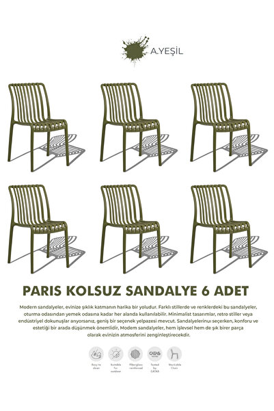 Daim Plastik PARİS | 6 ADET KOLSUZ LUX CAFE & RESTAURANT SANDALYESİ